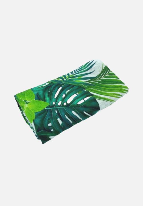 Miilk - Tropical leaf muslin - white & green