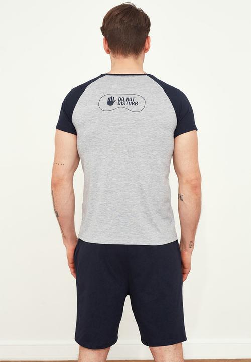 Trendyol - Raglan short sleeve top & shorts sleep set - navy