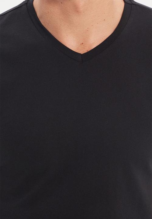 Trendyol - Gus v-neck short sleeve tee - black