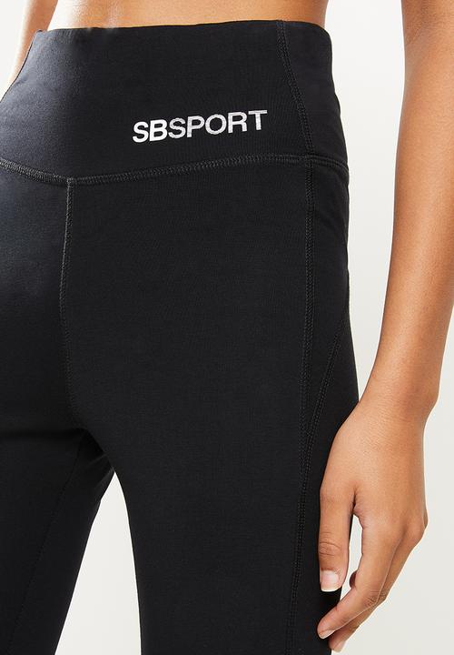 SISSY BOY - Basic leggings with plain print logo - black/white