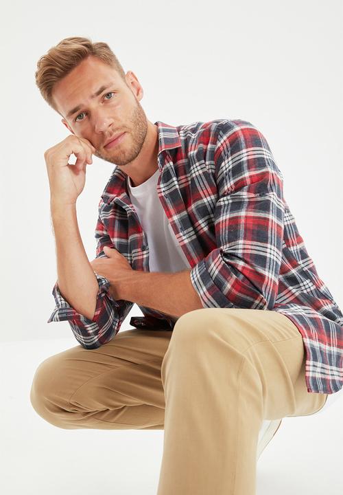 Trendyol - Check long sleeve shirt - red