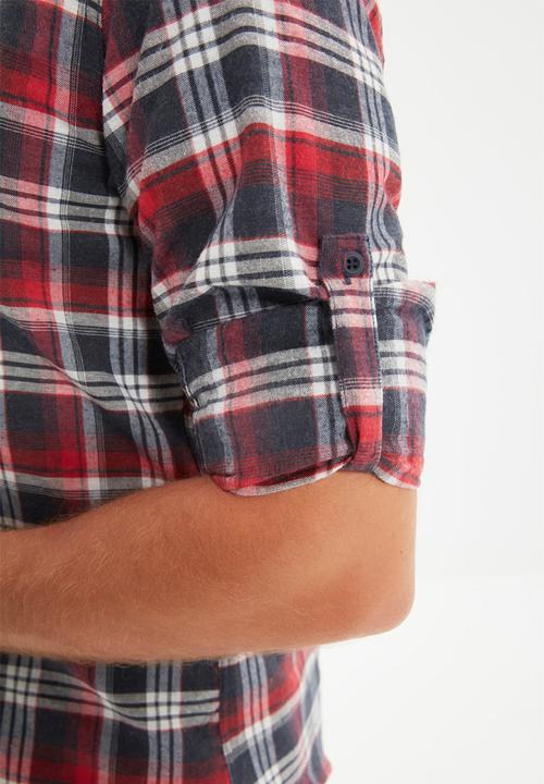 Trendyol - Check long sleeve shirt - red