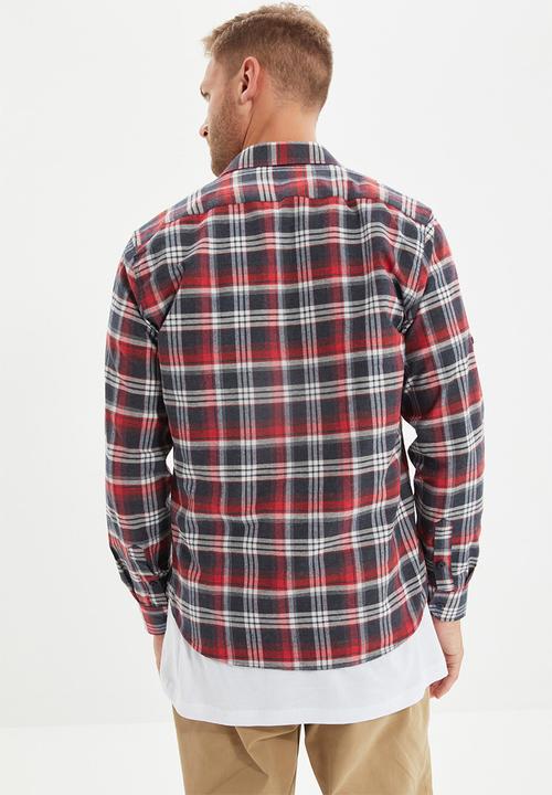 Trendyol - Check long sleeve shirt - red