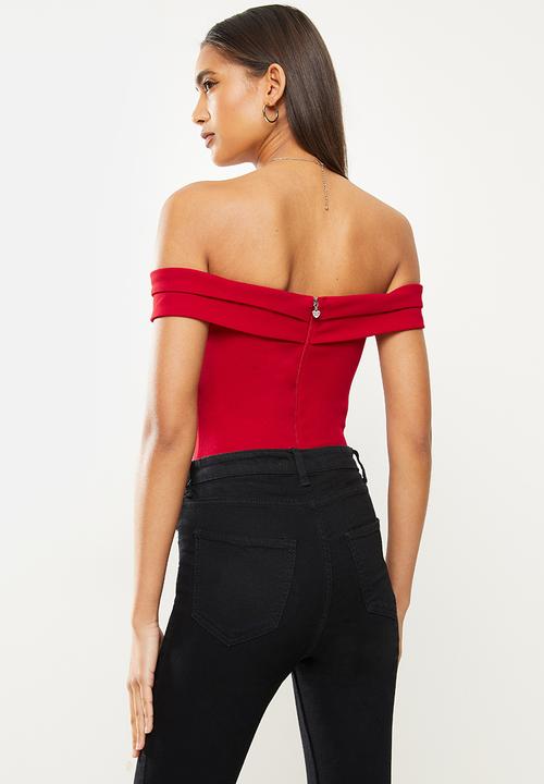 SISSY BOY - Bardot bodysuit - red
