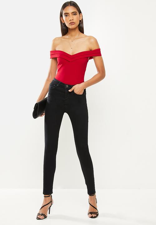 SISSY BOY - Bardot bodysuit - red