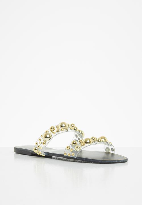 SISSY BOY - Alleena mule sandal - black & gold