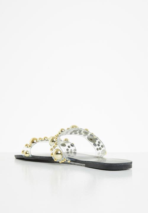 SISSY BOY - Alleena mule sandal - black & gold