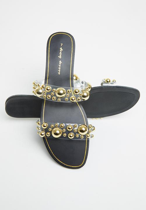 SISSY BOY - Alleena mule sandal - black & gold