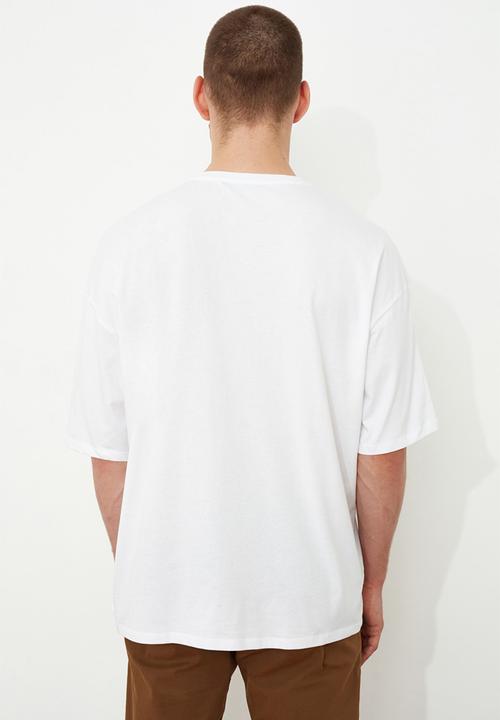 Trendyol - Benzo stripe short sleeve tee - white