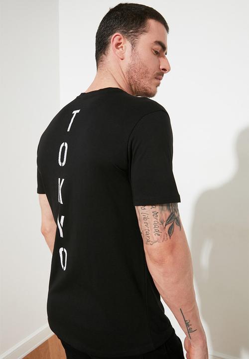 Trendyol - Tokyo back print short sleeve tee - black