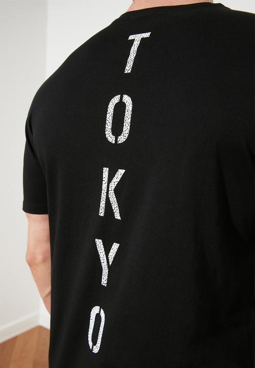 Trendyol - Tokyo back print short sleeve tee - black