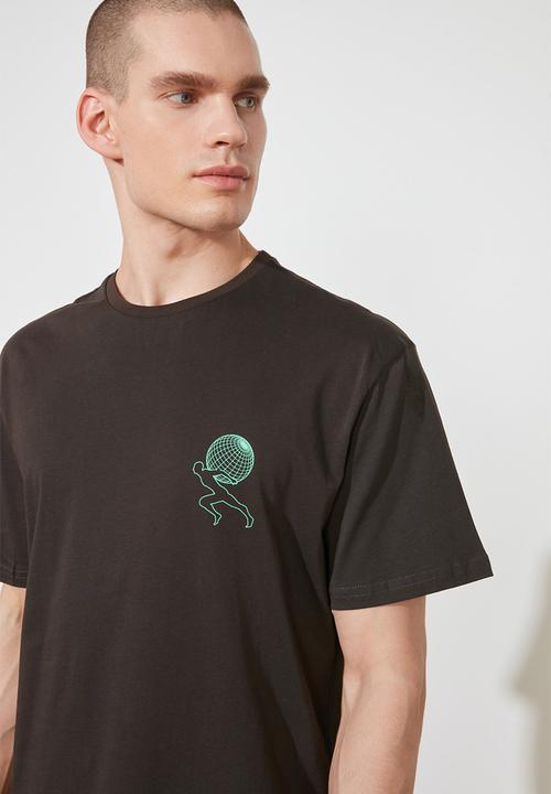 Trendyol - Sizwe back printed short sleeve tee - black