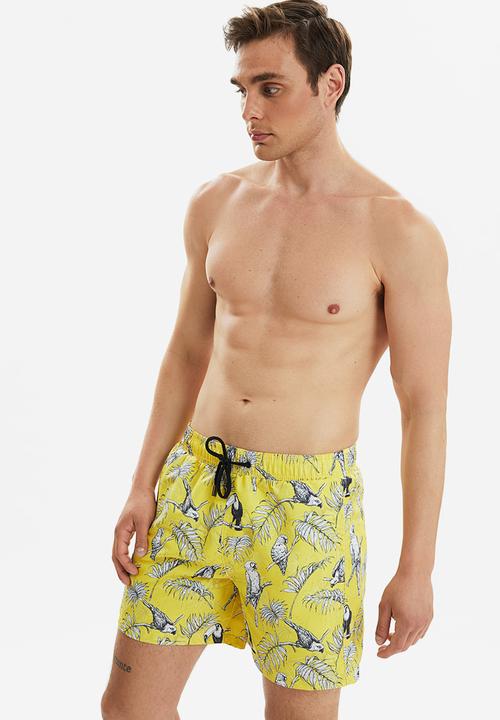 Trendyol - Printed swimshorts - yellow