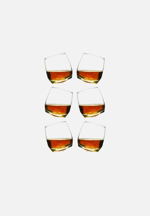 Sagaform - Whiskey rocking tumbler set of 6 - clear