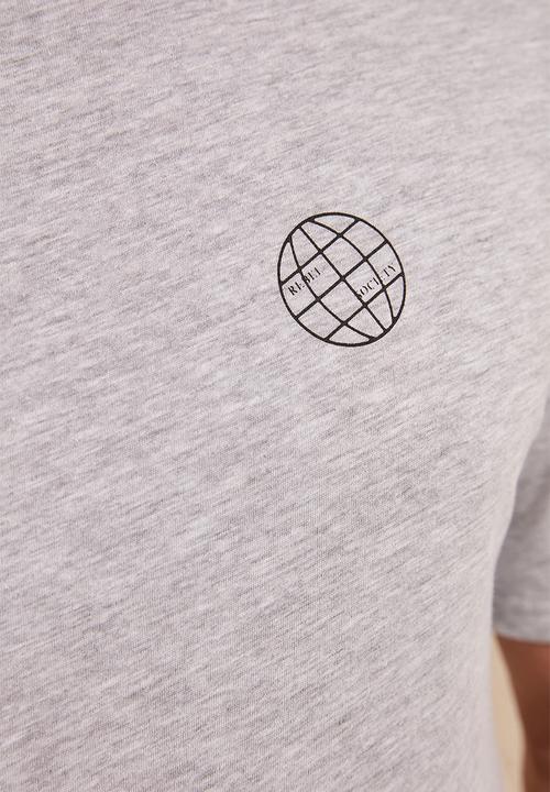 Trendyol - Back vertical print short sleeve tee - grey