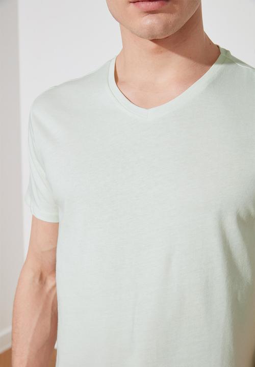 Trendyol - Gus v-neck short sleeve tee - mint