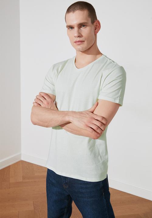 Trendyol - Gus v-neck short sleeve tee - mint