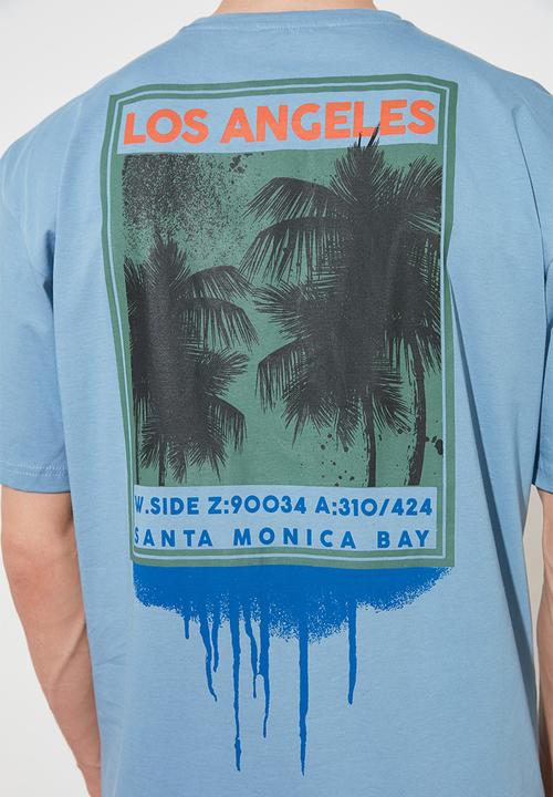 Trendyol - Back printed short sleeve tee - blue