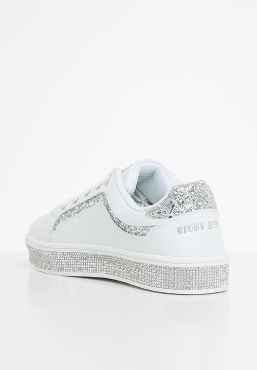 SISSY BOY - Glitter bolt duchess  sneaker - white & silver