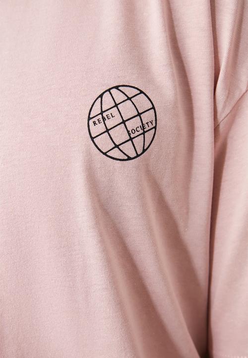 Trendyol - Back vertical print short sleeve tee - powder pink