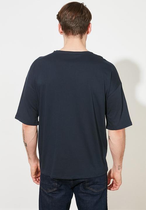 Trendyol - Chest print short sleeve tee - navy