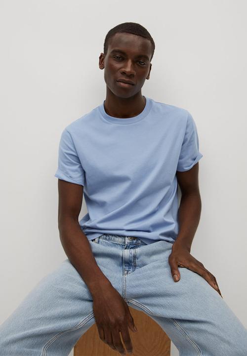 MANGO - T-shirt cherlo - medium blue