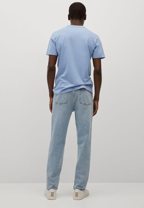 MANGO - T-shirt cherlo - medium blue