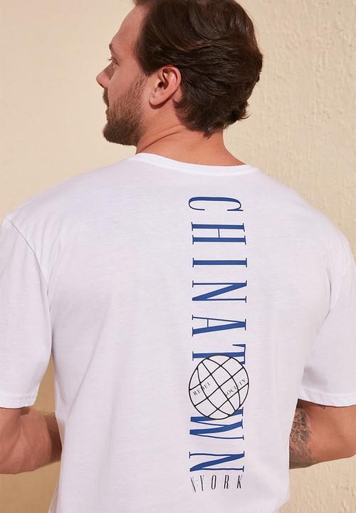 Trendyol - Back vertical print short sleeve tee - white
