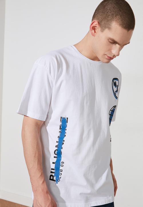 Trendyol - Side chest print short sleeve tee - white