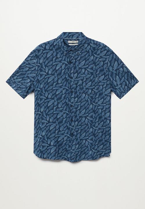 MANGO - Shirt leaf - navy