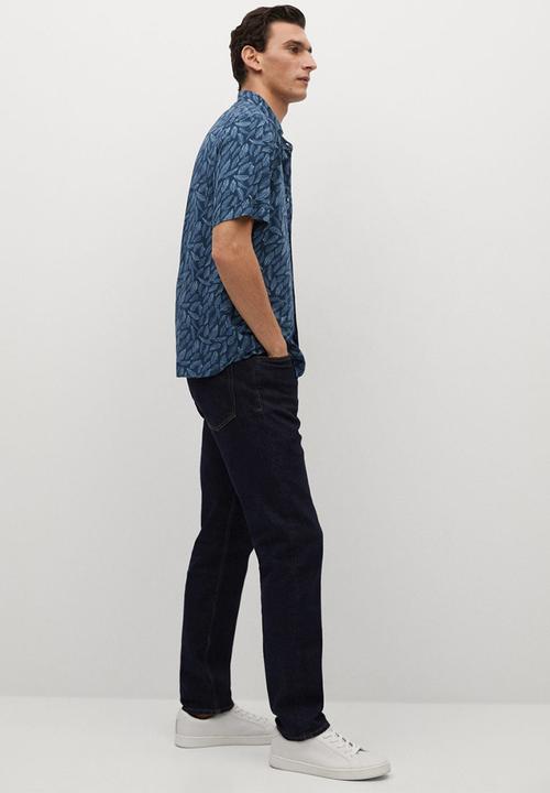 MANGO - Shirt leaf - navy