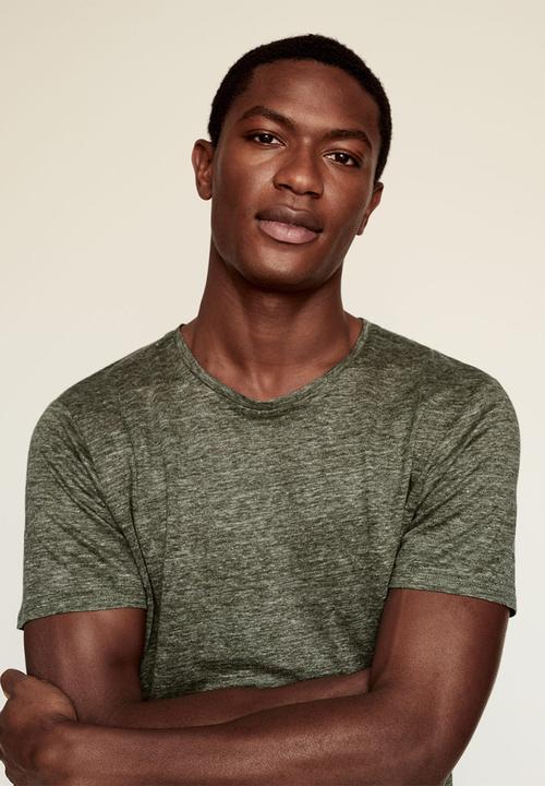 MANGO - T-shirt liman - green