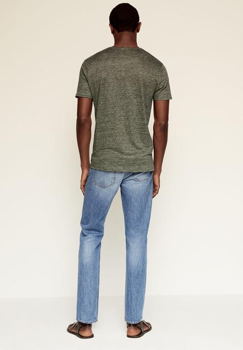 MANGO - T-shirt liman - green
