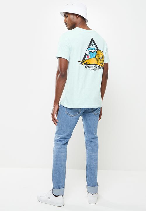 Holmes Bro's - Lion of zion ss tee - sky slub