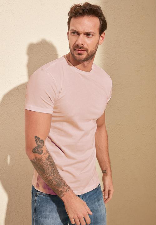 Trendyol - Dean short sleeve plain tee - pink
