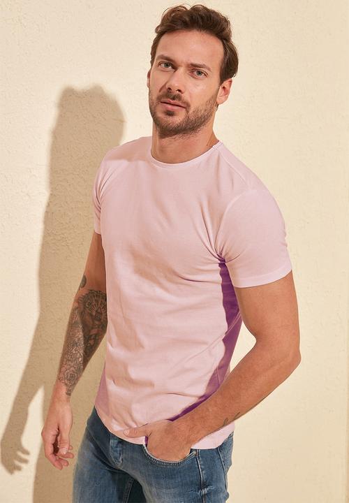 Trendyol - Dean short sleeve plain tee - pink