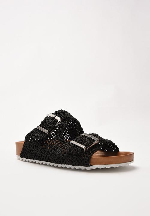 Trendyol - Croche double buckle slide - black