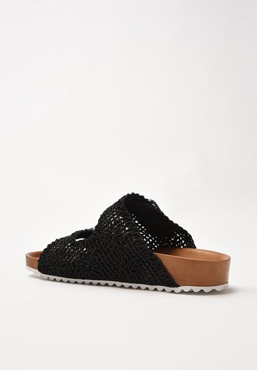 Trendyol - Croche double buckle slide - black