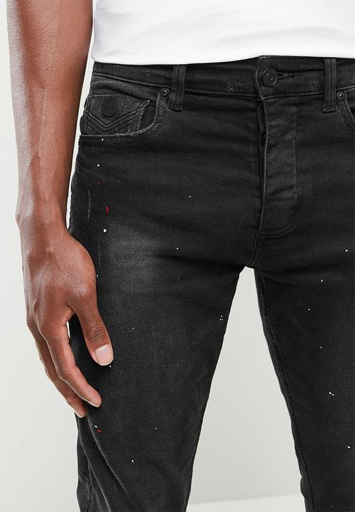 S.P.C.C - Dark undertow feather fit skinny jeans - black