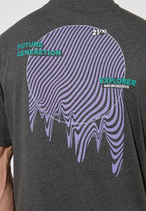 Trendyol - Back printed short sleeve tee - anthracite