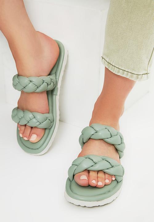 Trendyol - Padded double plaited slide - mint
