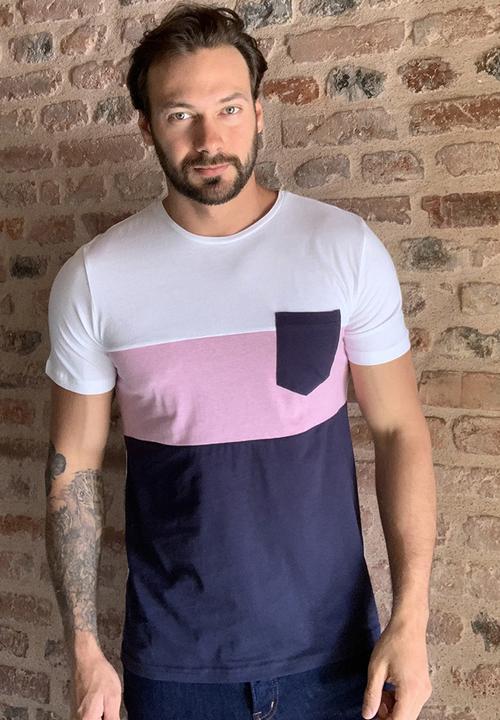 Trendyol - Colour block chest pocket short sleeve tee - multi
