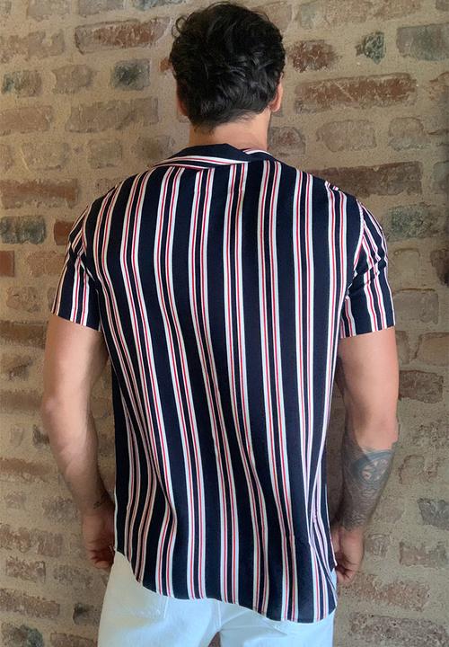 Trendyol - Multi vertical stripe short sleeve shirt - multi