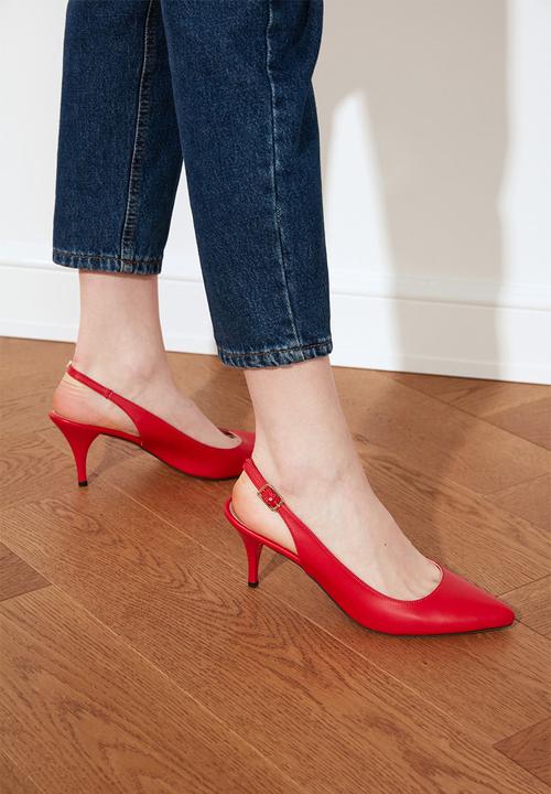 Trendyol - Vamp toe slingback stiletto heel - red