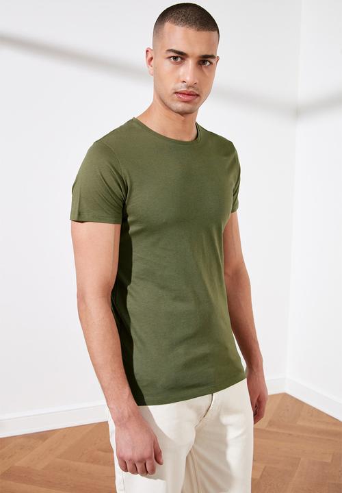 Trendyol - Dean short sleeve plain tee - khaki