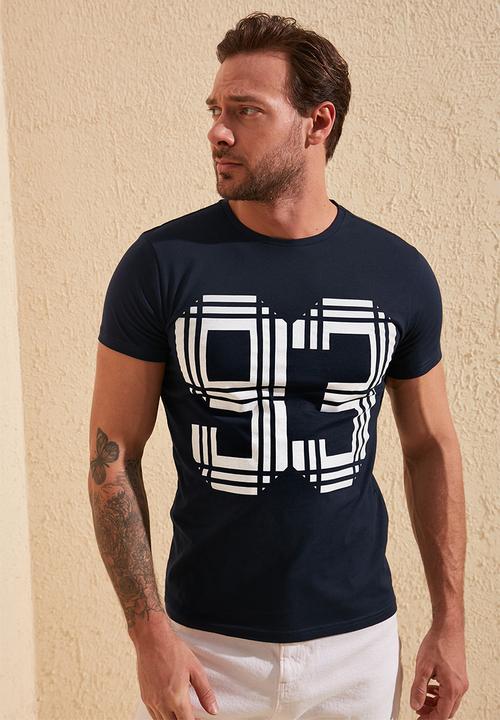 Trendyol - 93 printed short sleeve tee - navy