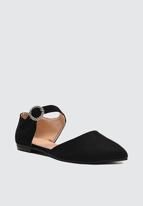 Trendyol - Pointed ankle strap ballet - black