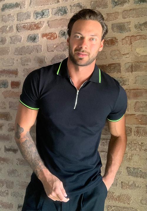 Trendyol - Quarter zip short sleeve golfer - black