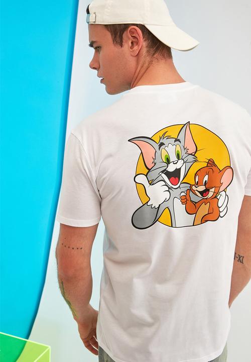 Trendyol - Tom & jerry printed short sleeve tee - white