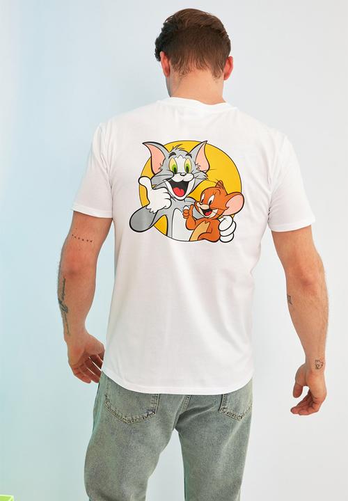 Trendyol - Tom & jerry printed short sleeve tee - white